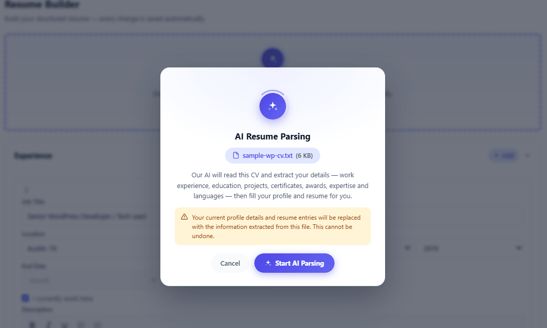 AI resume parser