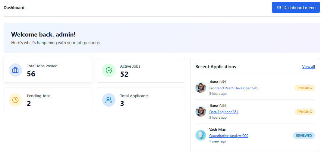 Company dashboard
