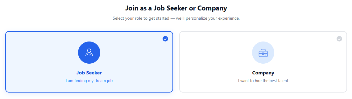 User role selection